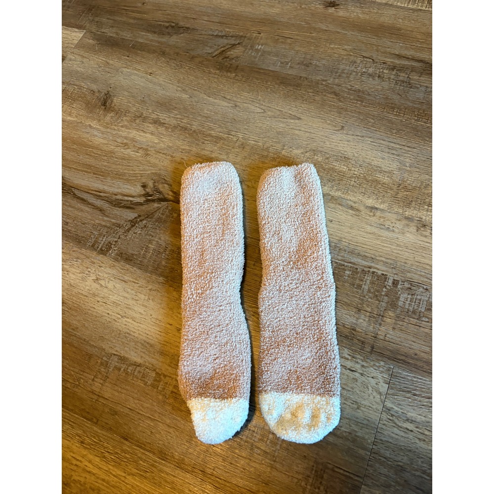 Aromasoles Tan Cream Fuzzy Slipper Socks Non-Slip Gripper Soles Cozy Loungewear
